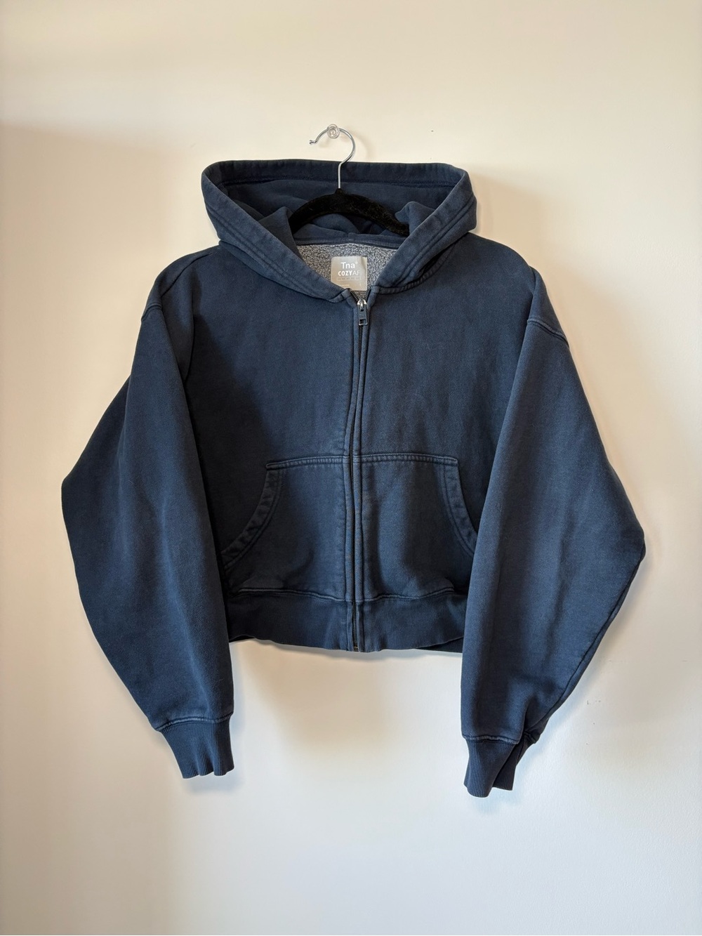 TNA Navy Full-Zip Hooded Sweatshirt